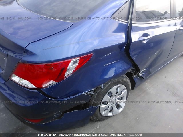 KMHCT4AE3HU326929 - 2017 HYUNDAI ACCENT SE BLUE photo 6