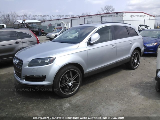 WA1AY74L47D037558 - 2007 AUDI Q7 3.6 QUATTRO SILVER photo 2