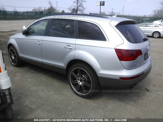 WA1AY74L47D037558 - 2007 AUDI Q7 3.6 QUATTRO SILVER photo 3