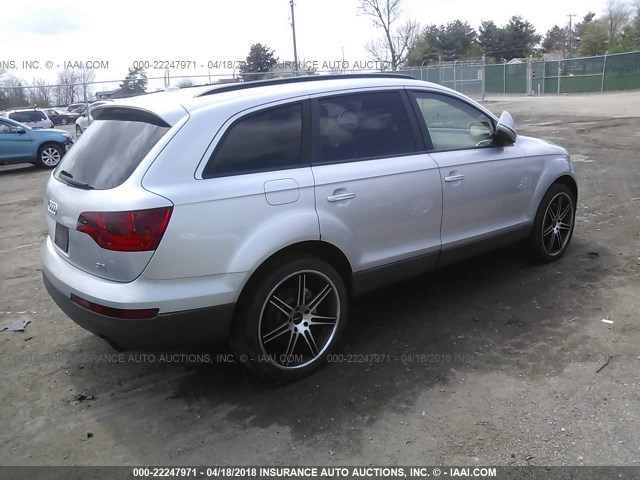 WA1AY74L47D037558 - 2007 AUDI Q7 3.6 QUATTRO SILVER photo 4