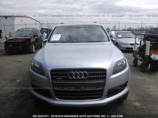 WA1AY74L47D037558 - 2007 AUDI Q7 3.6 QUATTRO SILVER photo 6