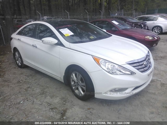 5NPEC4AC4DH598356 - 2013 HYUNDAI SONATA SE/LIMITED WHITE photo 1