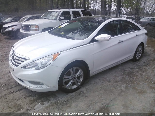 5NPEC4AC4DH598356 - 2013 HYUNDAI SONATA SE/LIMITED WHITE photo 2