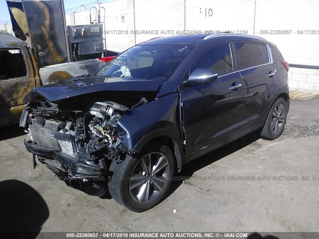 KNDPC3A65E7598093 - 2014 KIA SPORTAGE SX BLUE photo 2