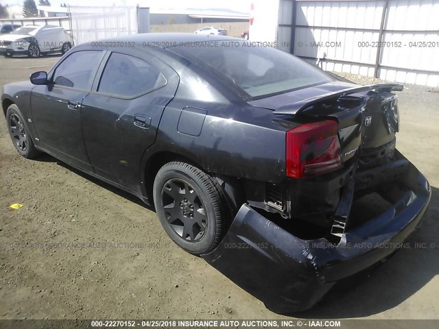 2B3KA43G67H604553 - 2007 DODGE CHARGER SE/SXT BLACK photo 3