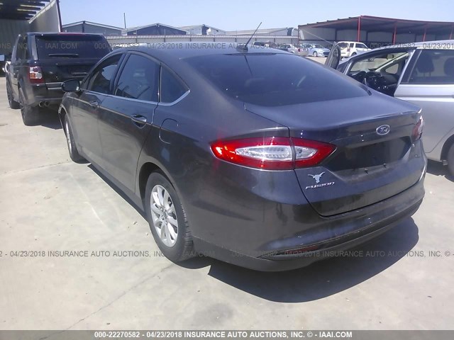 3FA6P0G74GR224171 - 2016 FORD FUSION S GRAY photo 3