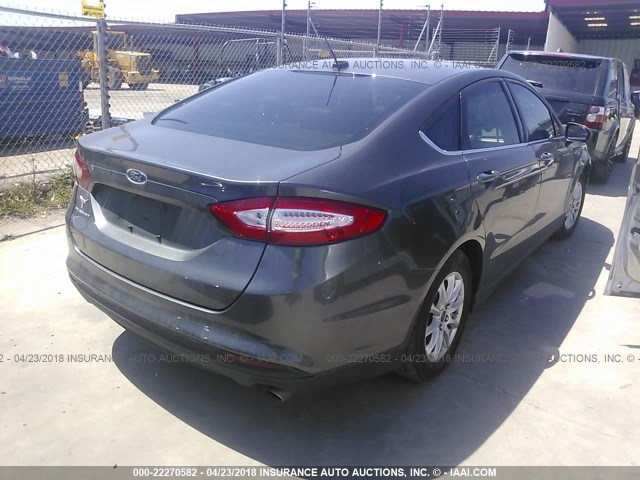 3FA6P0G74GR224171 - 2016 FORD FUSION S GRAY photo 4