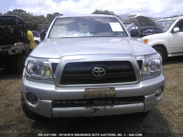 5TETU62N15Z137498 - 2005 TOYOTA TACOMA PRERUNNER ACCESS CAB SILVER photo 6