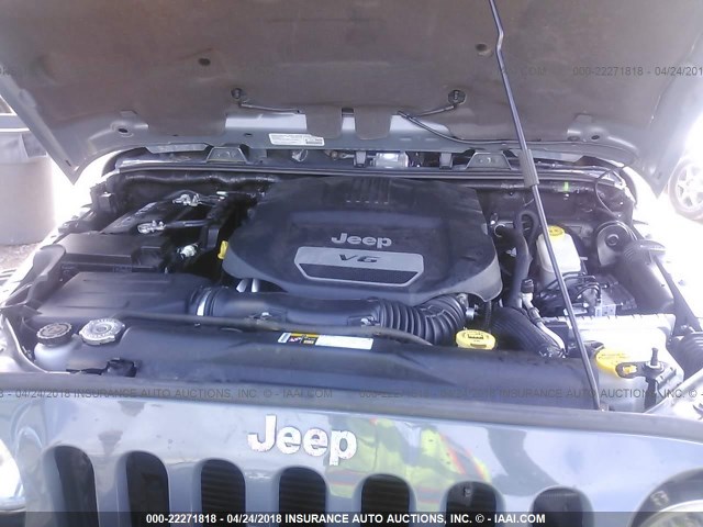 1C4BJWFG2EL293774 - 2014 JEEP WRANGLER UNLIMITE RUBICON ნაცრისფერი ფოტო 10