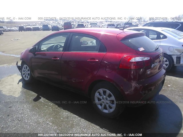 KNADM5A36D6211716 - 2013 KIA RIO LX RED photo 3