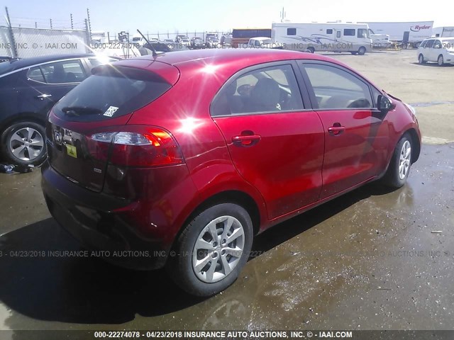 KNADM5A36D6211716 - 2013 KIA RIO LX RED photo 4