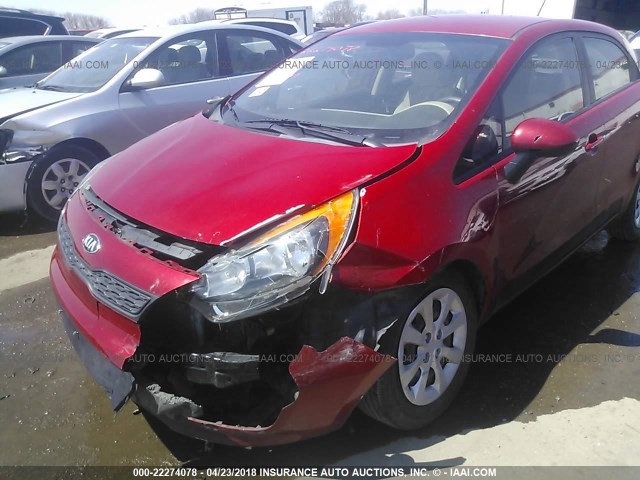 KNADM5A36D6211716 - 2013 KIA RIO LX RED photo 6