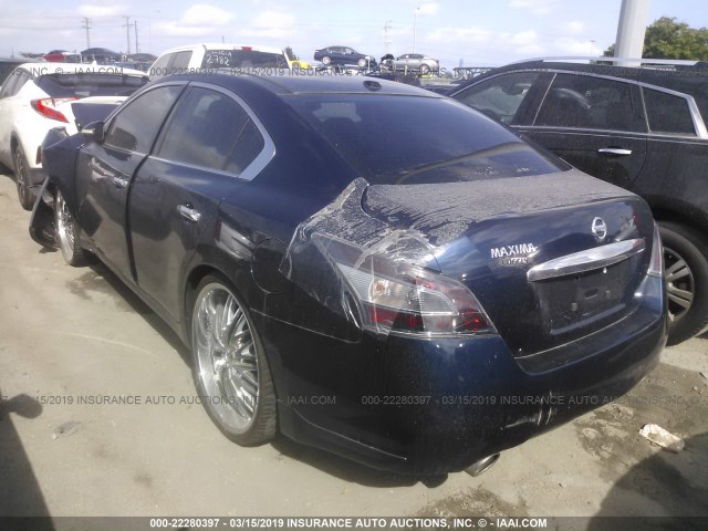 1N4AA5AP4EC436565 - 2014 NISSAN MAXIMA S/SV BLUE photo 3