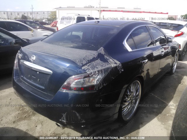 1N4AA5AP4EC436565 - 2014 NISSAN MAXIMA S/SV BLUE photo 4