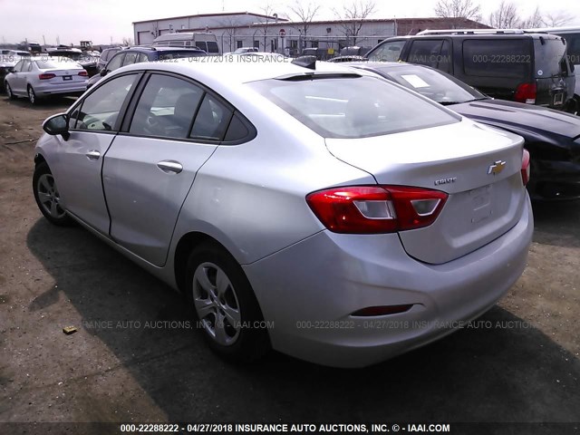 1G1BB5SMXH7239938 - 2017 CHEVROLET CRUZE LS SILVER photo 3