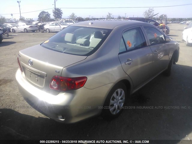 1NXBU4EE8AZ332637 - 2010 TOYOTA COROLLA S/LE/XLE GOLD photo 4