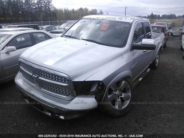 1C6RR7JT6DS554966 - 2013 RAM 1500 LARAMIE SILVER photo 2