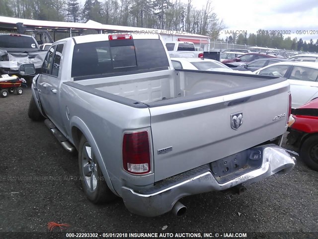 1C6RR7JT6DS554966 - 2013 RAM 1500 LARAMIE SILVER photo 3