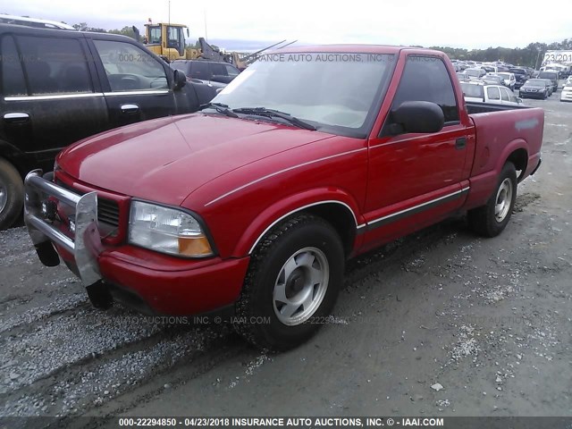 1GTCS1441Y8196358 - 2000 GMC SONOMA RED photo 2