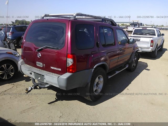 5N1ED28T43C699233 - 2003 NISSAN XTERRA XE/SE RED photo 4