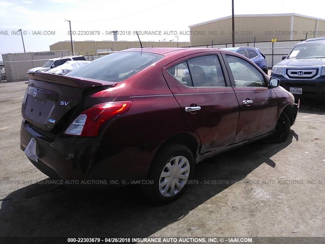 3N1CN7AP1GL878619 - 2016 NISSAN VERSA S/S PLUS/SV/SL RED photo 4