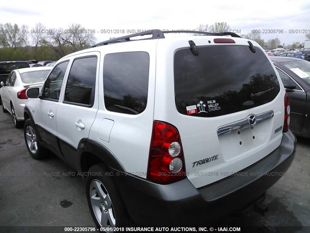 4F2YZ94125KM37168 - 2005 MAZDA TRIBUTE S WHITE photo 3