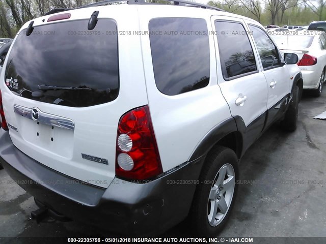 4F2YZ94125KM37168 - 2005 MAZDA TRIBUTE S WHITE photo 4