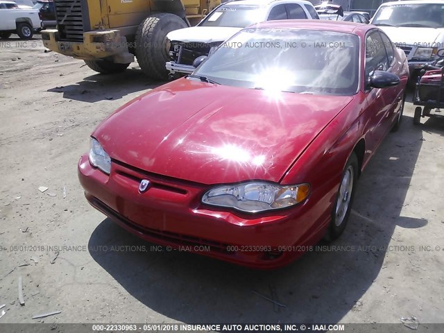 2G1WW12E349269931 - 2004 CHEVROLET MONTE CARLO LS RED photo 2