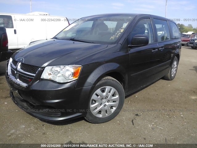 2C4RDGBG9GR203595 - 2016 DODGE GRAND CARAVAN SE GRAY photo 2