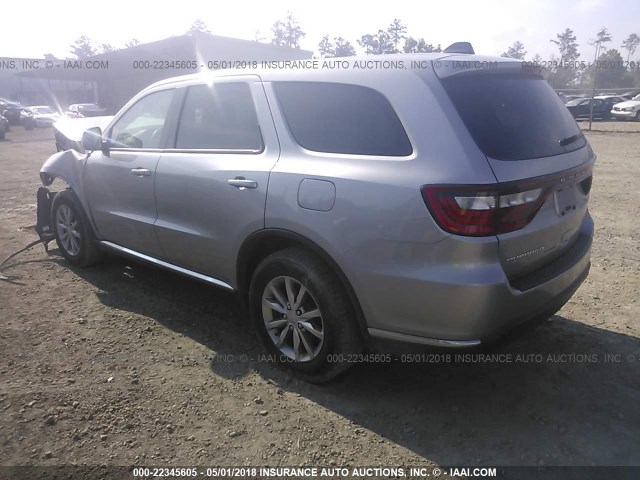 1C4RDHAG9GC502407 - 2016 DODGE DURANGO SXT SILVER photo 3