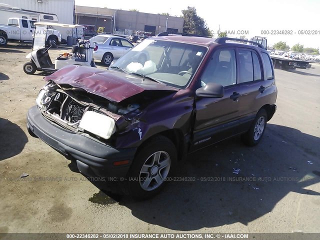 2CNBE13C136927439 - 2003 CHEVROLET TRACKER MAROON photo 2