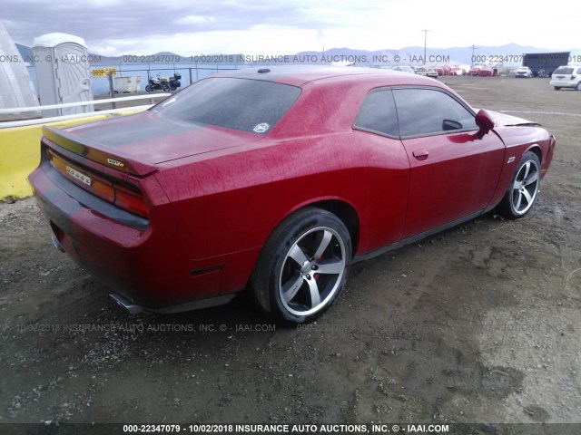 2C3CDYCJ8CH142685 - 2012 DODGE CHALLENGER SRT-8 RED photo 4