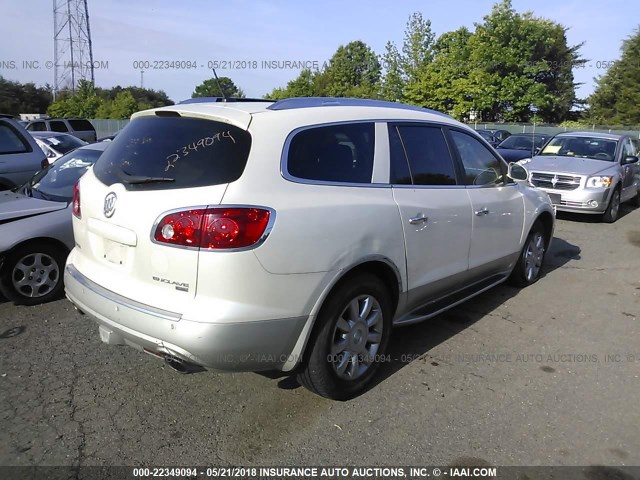 5GAKRBED0BJ386830 - 2011 BUICK ENCLAVE CXL WHITE photo 4