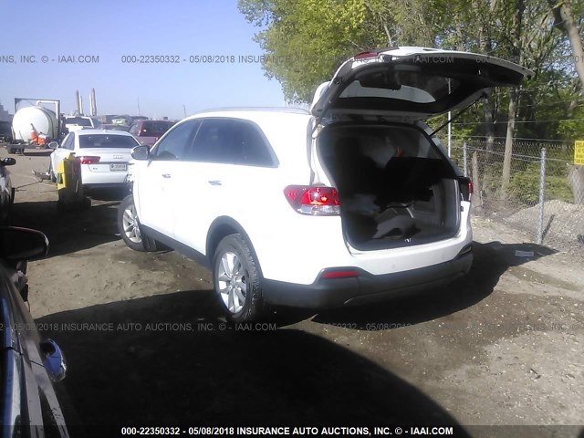 5XYPG4A35GG174046 - 2016 KIA SORENTO LX/L WHITE photo 3