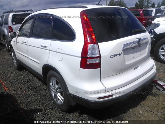 5J6RE4H72AL055531 - 2010 HONDA CR-V EXL WHITE photo 3