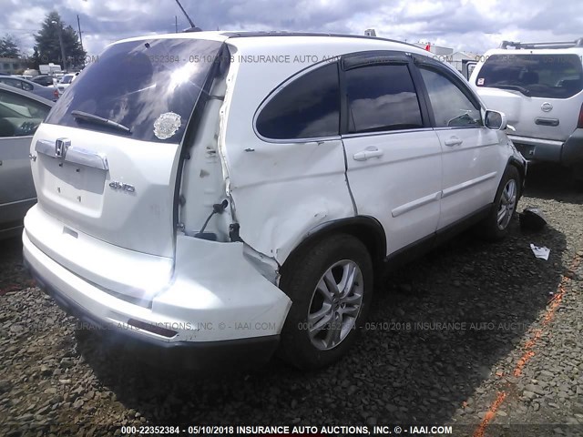 5J6RE4H72AL055531 - 2010 HONDA CR-V EXL WHITE photo 4