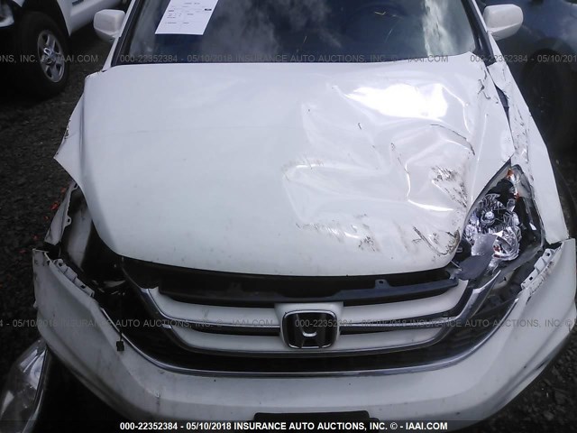 5J6RE4H72AL055531 - 2010 HONDA CR-V EXL WHITE photo 6