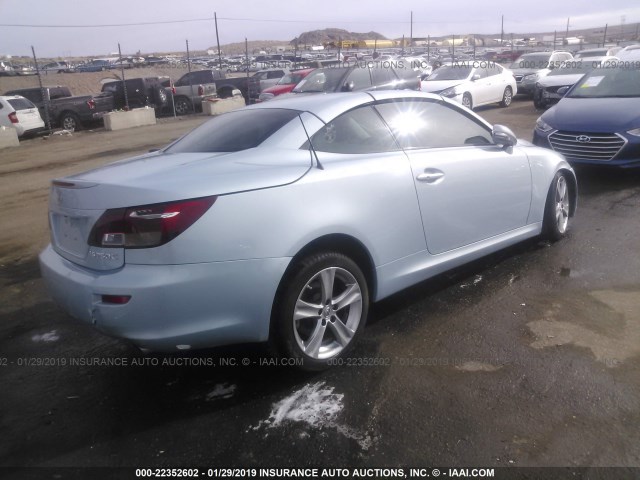 JTHFF2C24C2521604 - 2012 LEXUS IS 250 BLUE photo 4