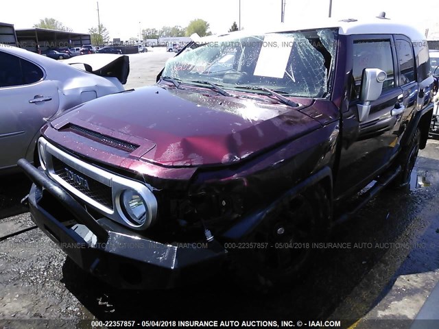 JTEBU11F870011503 - 2007 TOYOTA FJ CRUISER BURGUNDY photo 2