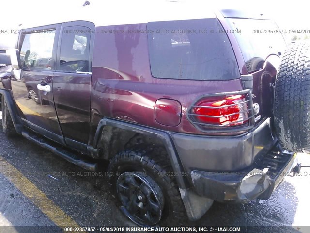 JTEBU11F870011503 - 2007 TOYOTA FJ CRUISER BURGUNDY photo 3