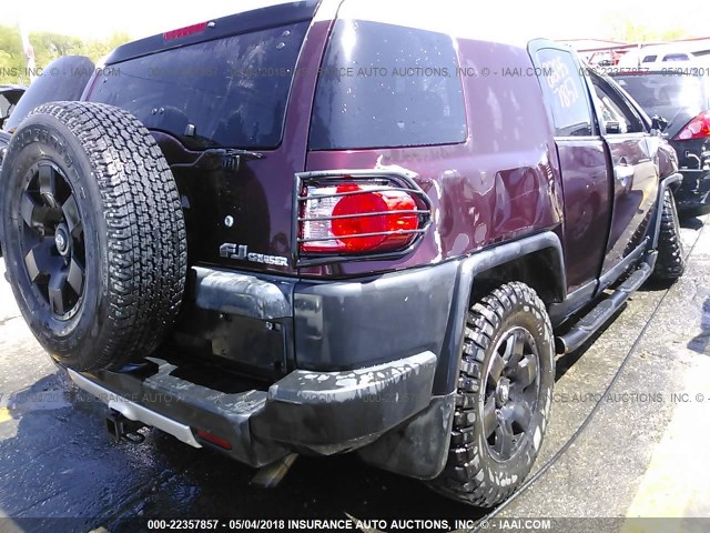 JTEBU11F870011503 - 2007 TOYOTA FJ CRUISER BURGUNDY photo 4