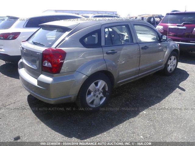 1B3HB48B17D418890 - 2007 DODGE CALIBER SXT GOLD photo 4