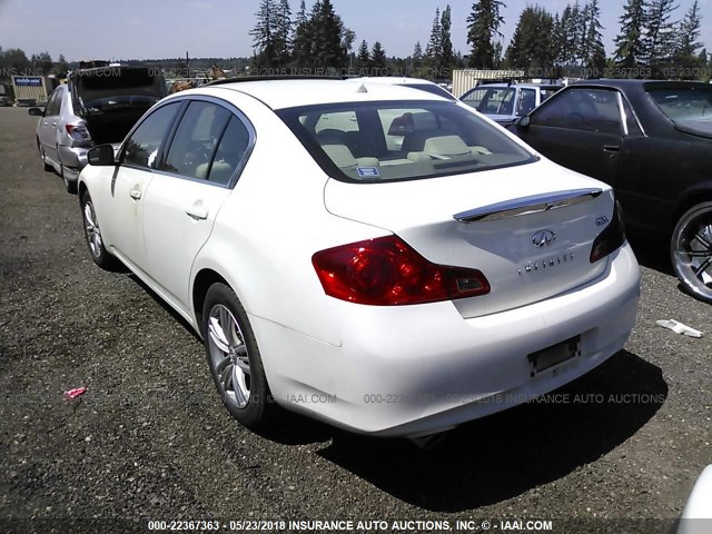 JN1DV6AR5BM654266 - 2011 INFINITI G25 WHITE photo 3