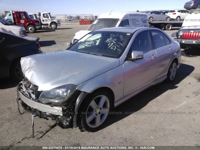 WDDGF4HBXCR239295 - 2012 MERCEDES-BENZ C 250 SILVER photo 2