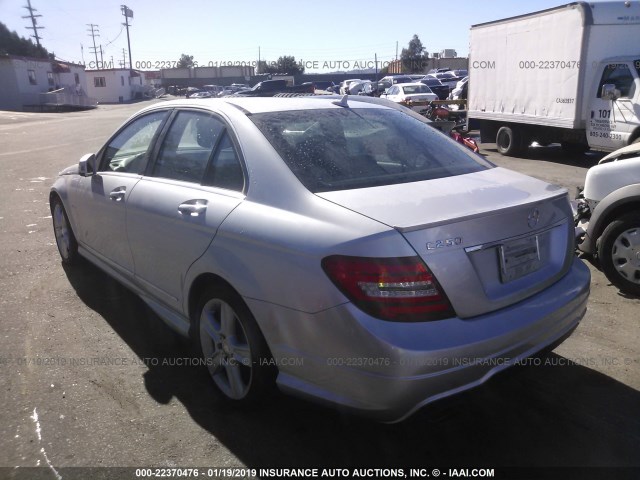 WDDGF4HBXCR239295 - 2012 MERCEDES-BENZ C 250 SILVER photo 3