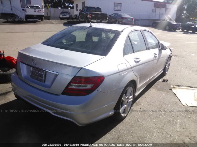 WDDGF4HBXCR239295 - 2012 MERCEDES-BENZ C 250 SILVER photo 4