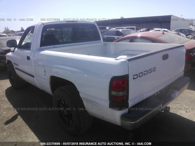 1B7HC16X21S194220 - 2001 DODGE RAM 1500 WHITE photo 3