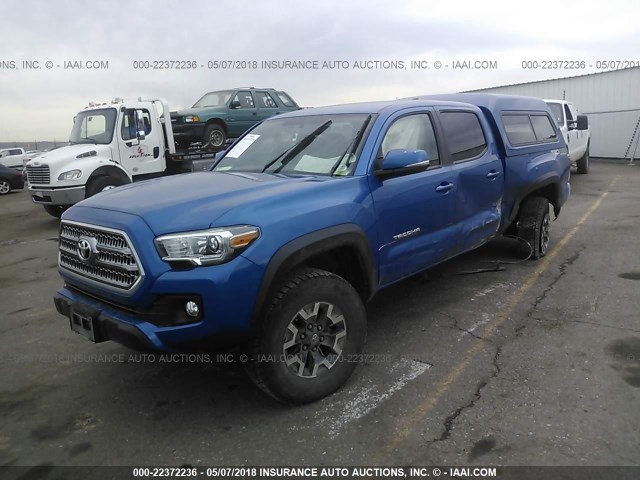 3TMDZ5BN3HM017316 - 2017 TOYOTA TACOMA DBL CAB/SR5/TRD SPORT/OR BLUE photo 2