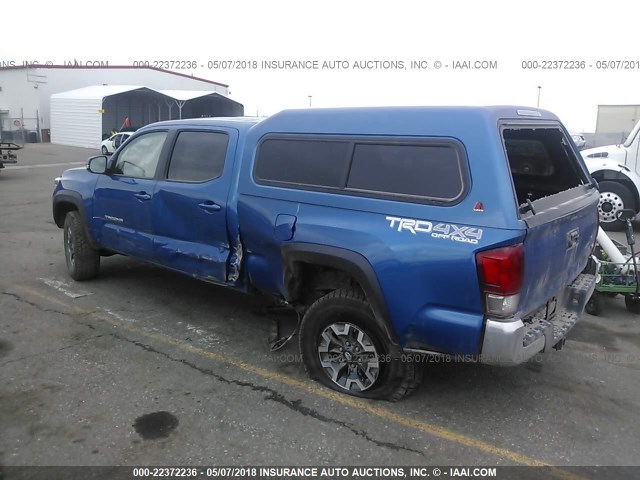 3TMDZ5BN3HM017316 - 2017 TOYOTA TACOMA DBL CAB/SR5/TRD SPORT/OR BLUE photo 3