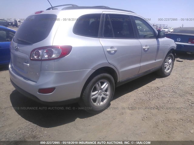 5XYZG3AB1BG022767 - 2011 HYUNDAI SANTA FE GLS SILVER photo 4